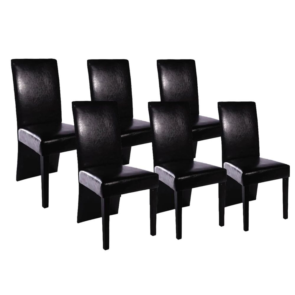 Petromila  vidaXL Jedálenské stoličky 6 ks čierne umelá koža